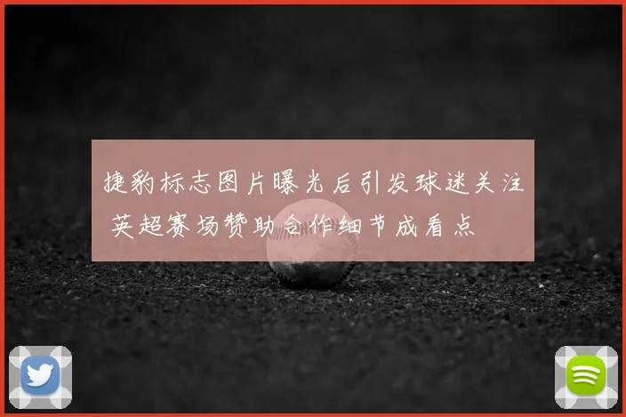 捷豹标志图片曝光后引发球迷关注 英超赛场赞助合作细节成看点